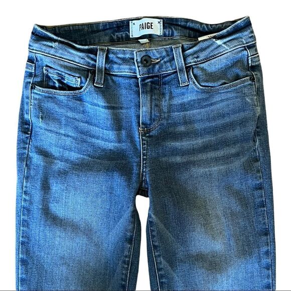 Paige verdugo Ankle Sienna Wash Light Distressed Stretch Denim Skinny Jeans - Picture 4 of 7